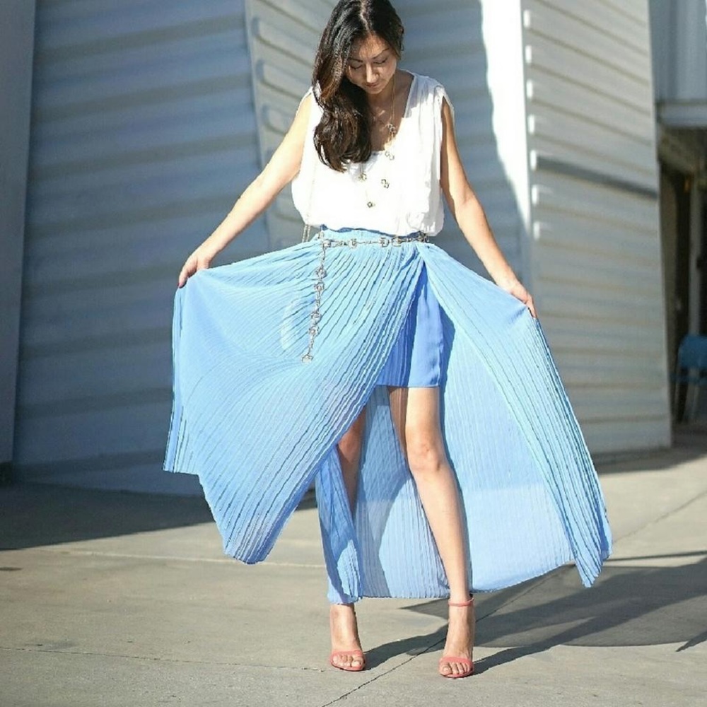 ZARA CHIFFON MAXI SKIRT S